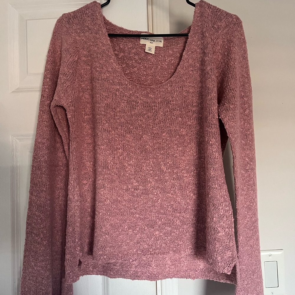 Pink Long Sleeve Knit Top